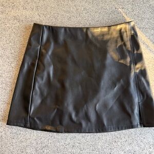 Hollister Black Faux Leather Mini Skirt
